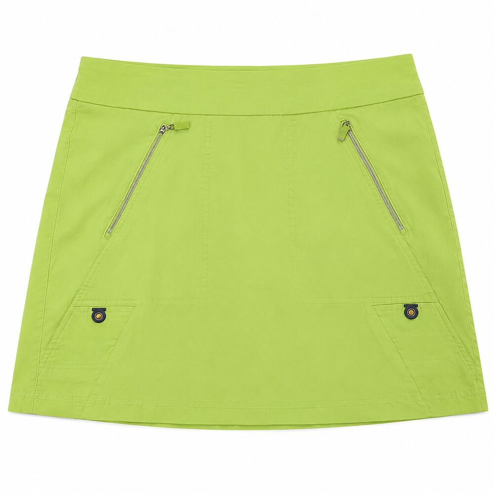 Jamie Sadock Women’s 12 Lime Green Golf Skort Stretch Cargo Zip Pockets 17”
